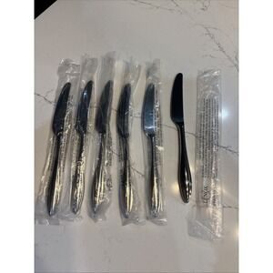 6 Lenox Stainless Steel Flatware SCULPT Pattern 18/10 DINNER KNIVES 8 7/8"